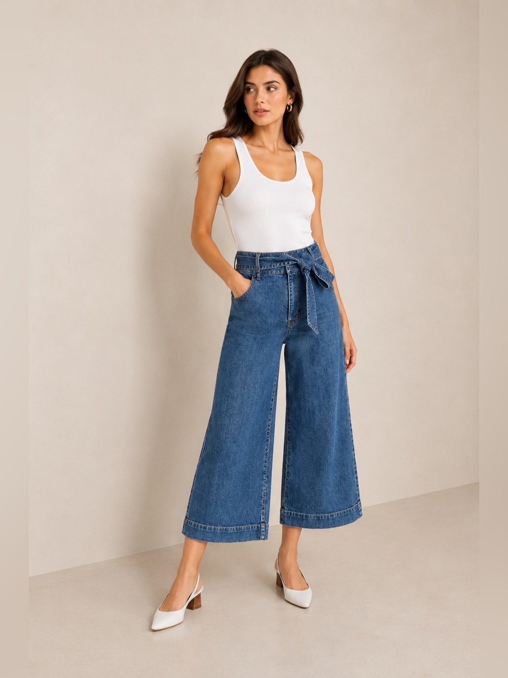 💙 Joie Marylu High Rise Wide Leg Cropped Jeans Size 2 NWT • Ankle Denim